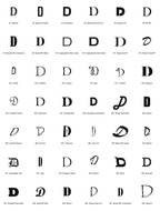 Pick your font - all 42 typefaces for letter D (preview)