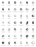 Pick your font - all 42 typefaces for letter G (preview)