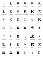 Pick your font - all 42 typefaces for letter K (preview)