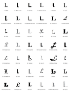 Pick your font - all 42 typefaces for letter L (preview)