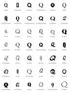 Pick your font - all 42 typefaces for letter Q (preview)