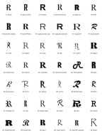 Pick your font - all 42 typefaces for letter R (preview)