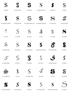 Pick your font - all 42 typefaces for letter S (preview)