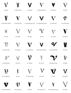 Pick your font - all 42 typefaces for letter V (preview)