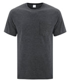 ATC Everyday Collection ATC1000P, Cotton Pocket Tee, Dark Heather Grey**