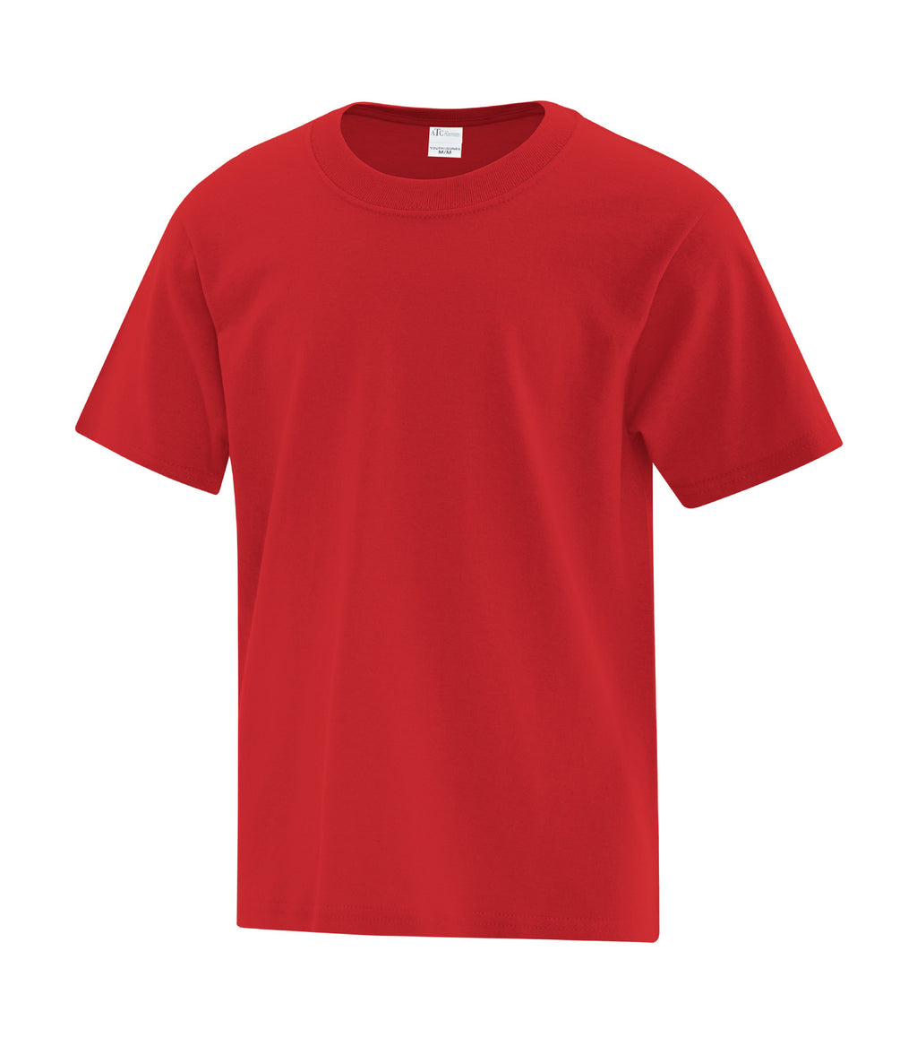 ATC Everyday Collection ATC1000Y, Cotton Youth Tee, Team Red
