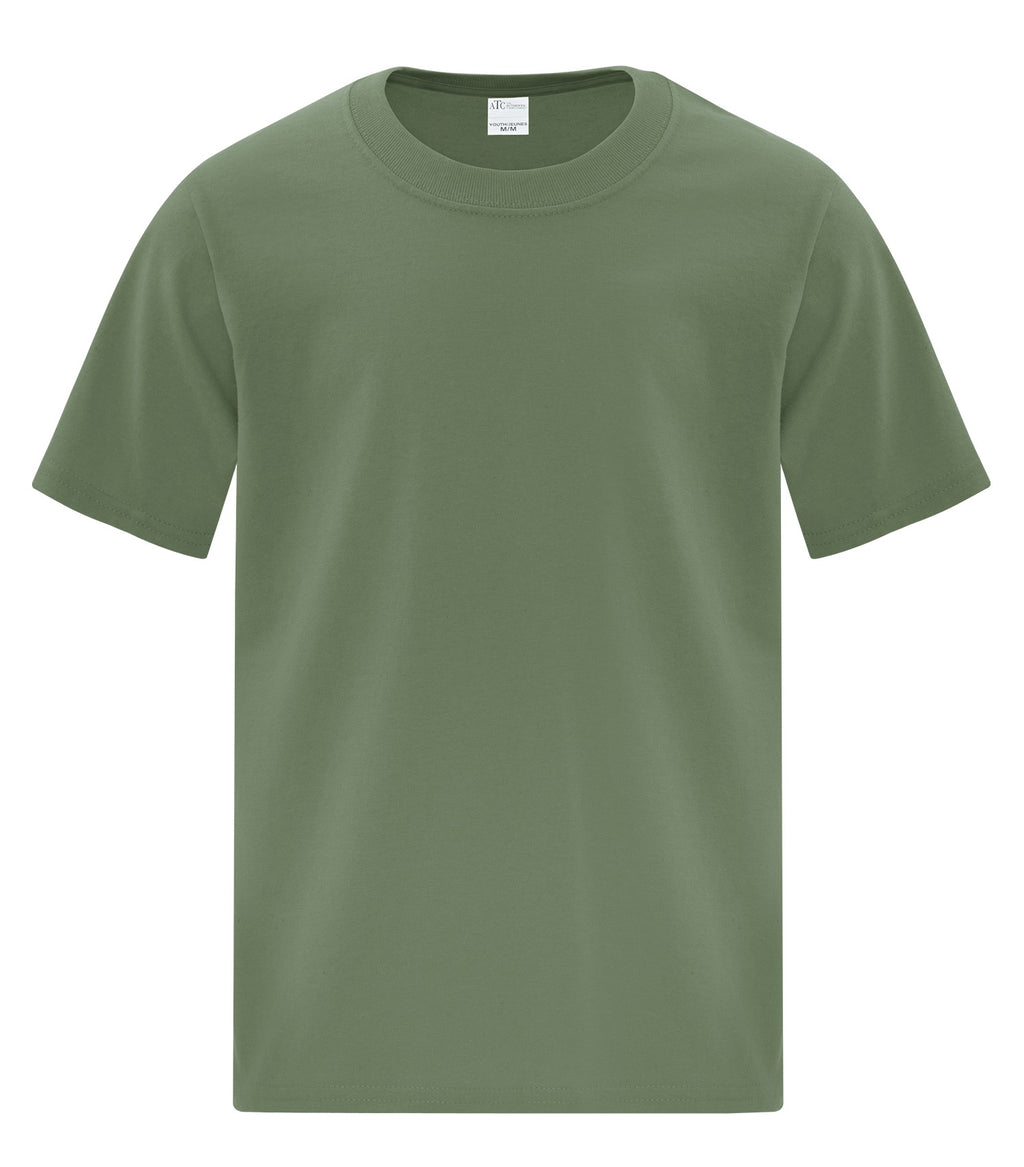 ATC Everyday Collection ATC1000Y, Cotton Youth Tee, Fatigue Green