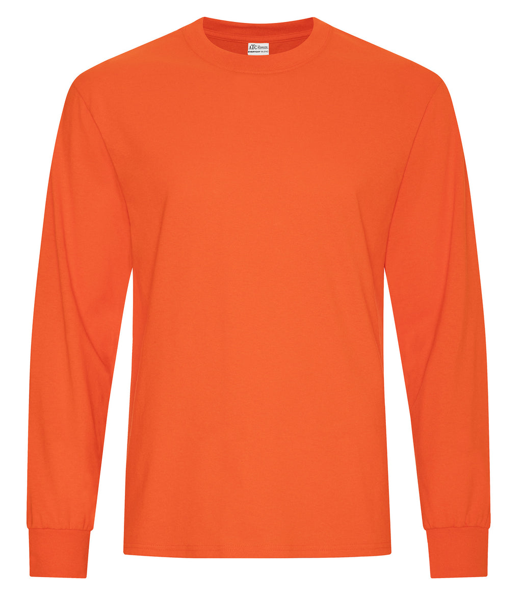 ATC Everyday Collection ATC5015, Cotton Blend Long Sleeve Tee, Orange