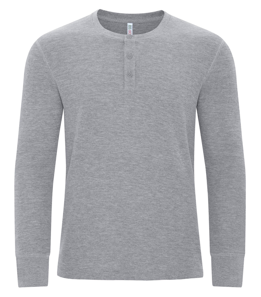 ATC ESACTIVE ATC8064, Vintage Thermal Long Sleeve Henley, Grey Heather*