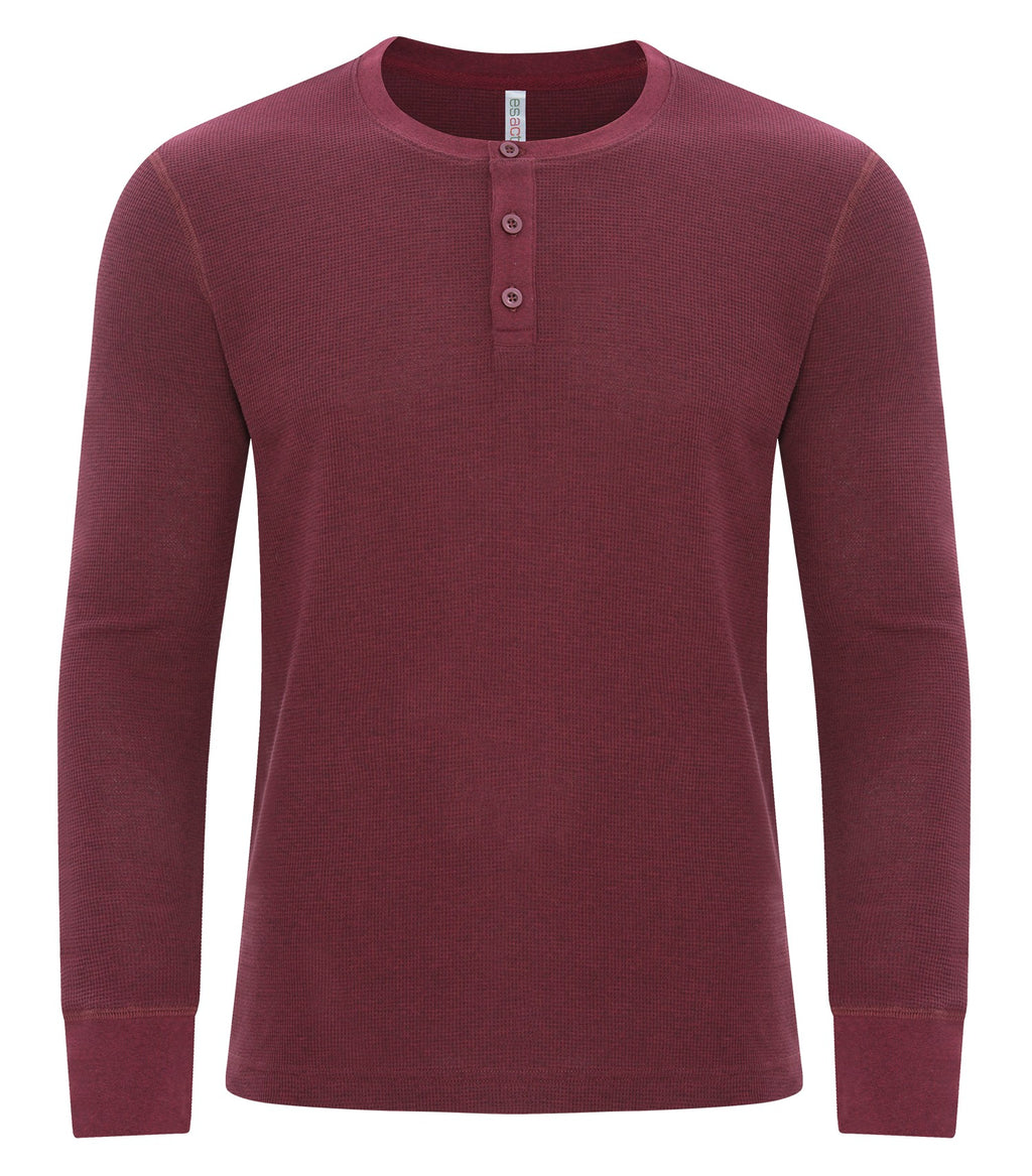 ATC ESACTIVE ATC8064, Vintage Thermal Long Sleeve Henley, Cardinal Heather