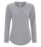 ATC ESACTIVE ATC8064L, Vintage Thermal Long Sleeve Ladies' Henley, Grey Heather*