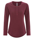 ATC ESACTIVE ATC8064L, Vintage Thermal Long Sleeve Ladies' Henley, Cardinal Heather