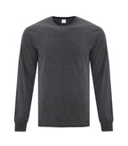 ATC Everyday Collection ATCS1015, Side Seam Long Sleeve Tee, Dark Grey Heather**