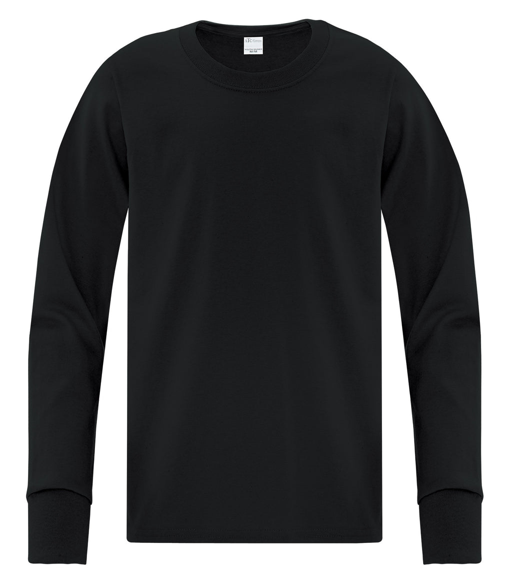 ATC Everyday Collection ATCS1015Y, Side Seam Long Sleeve Youth Tee, Black
