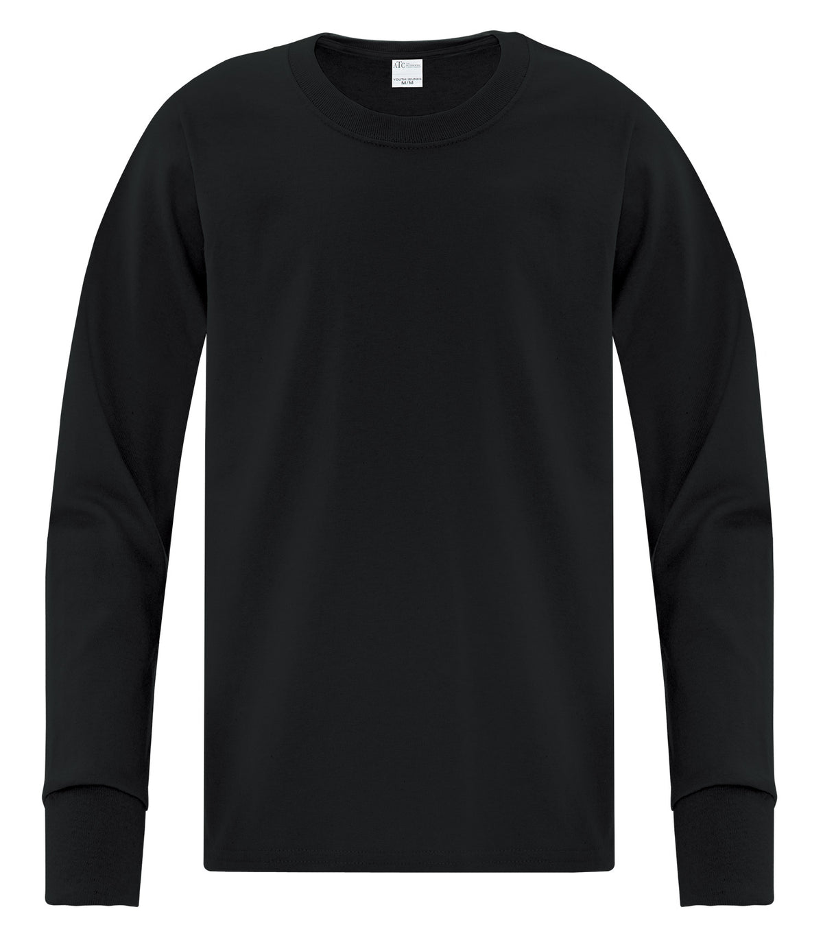 ATC Everyday Collection ATCS1015Y, Side Seam Long Sleeve Youth Tee, Black