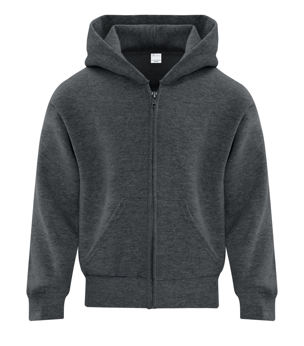 ATC Everyday Collection ATCY2600, Fleece Full Zip Youth Hoodie, Dark Heather Grey