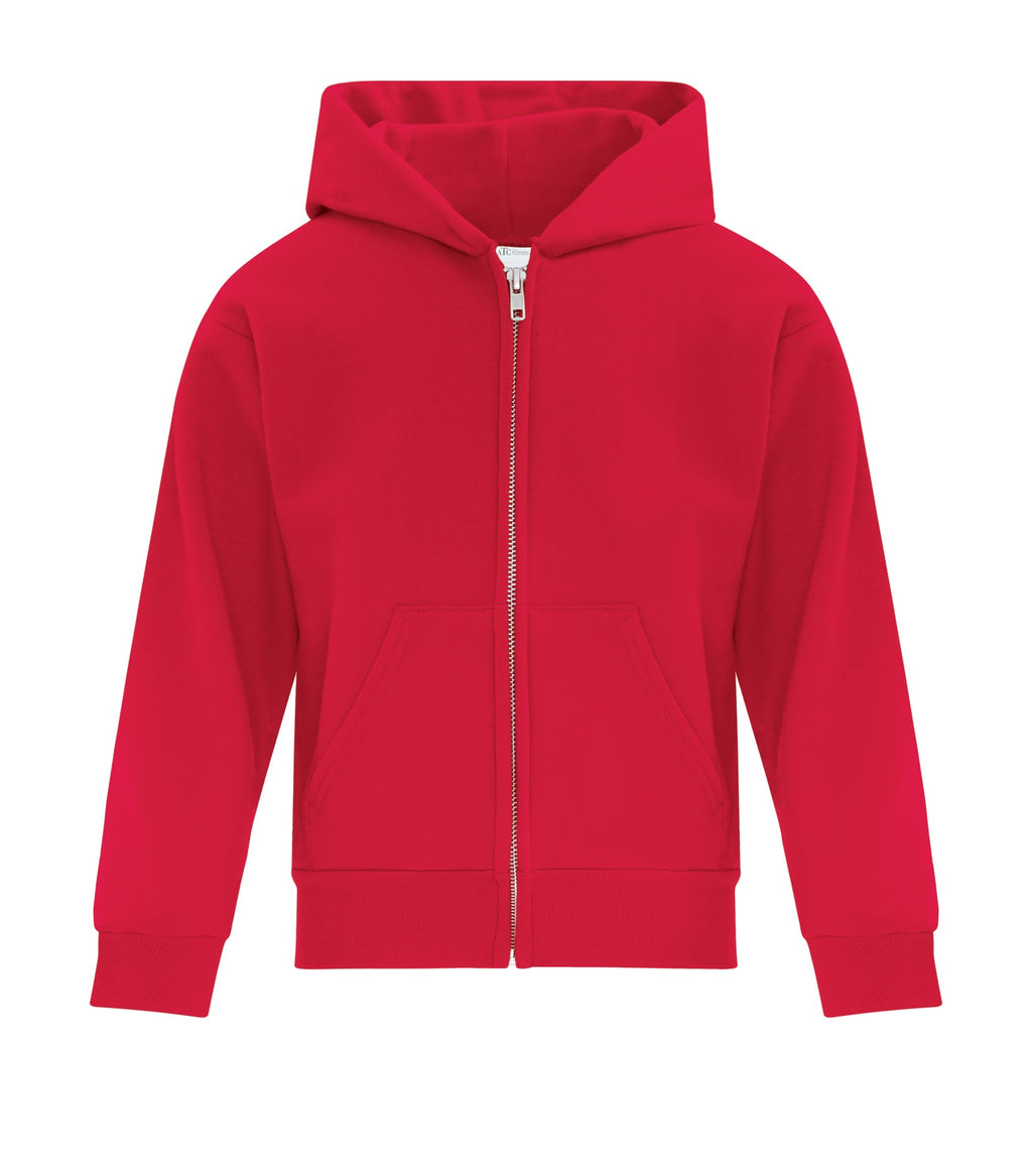 ATC Everyday Collection ATCY2600, Fleece Full Zip Youth Hoodie, Red
