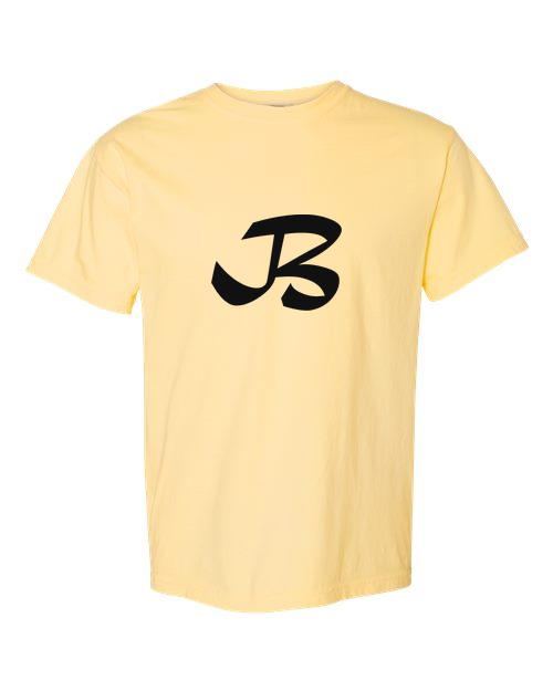 Alphabet B T-Shirt 9 inch calligraphy Black ink, Butter