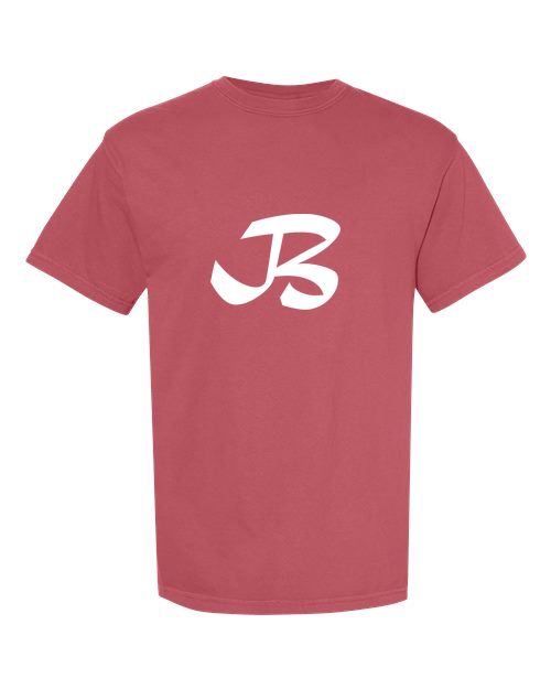 Alphabet B T-Shirt 9 inch calligraphy White ink, Crimson