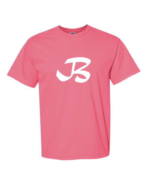 Alphabet B T-Shirt 9 inch calligraphy White ink, Crunchberry