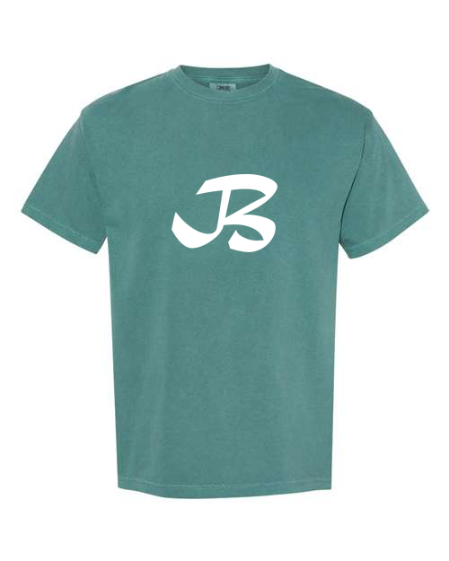 Alphabet B T-Shirt 9 inch calligraphy White ink, Emerald