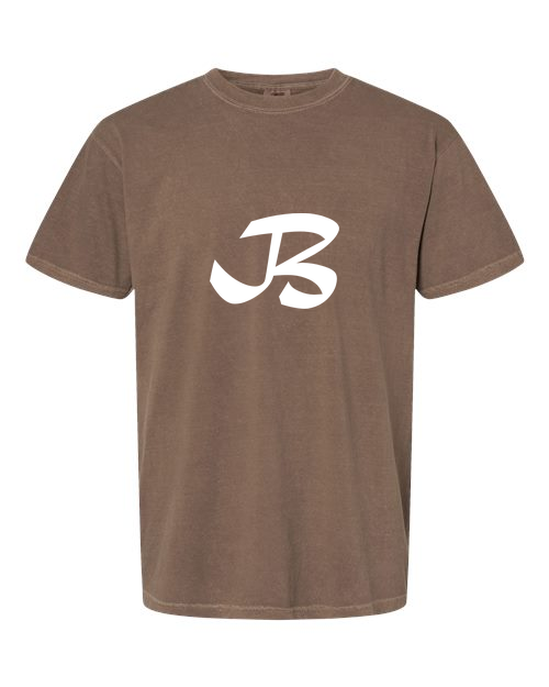 Alphabet B T-Shirt 9 inch calligraphy White ink, Espresso