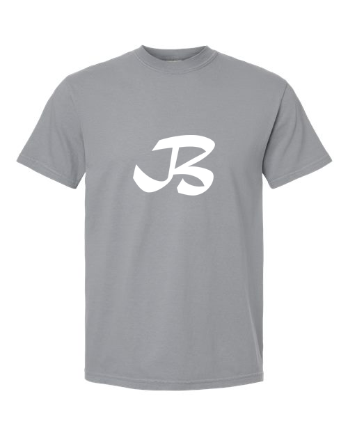 Alphabet B T-Shirt 9 inch calligraphy White ink, Granite