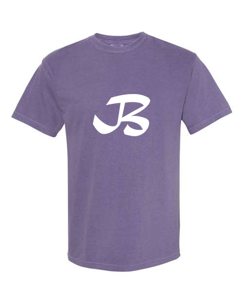 Alphabet B T-Shirt 9 inch calligraphy White ink, Grape