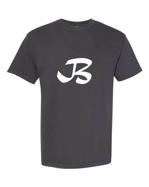 Alphabet B T-Shirt 9 inch calligraphy White ink, Graphite