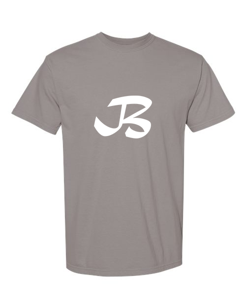 Alphabet B T-Shirt 9 inch calligraphy White ink, Grey