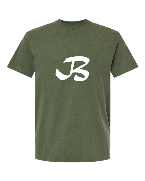Alphabet B T-Shirt 9 inch calligraphy White ink, Hemp