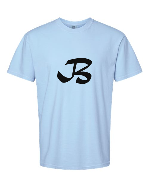 Alphabet B T-Shirt 9 inch calligraphy Black ink, Hydrangea