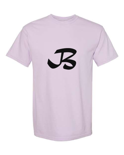 Alphabet B T-Shirt 9 inch calligraphy Black ink, Orchid