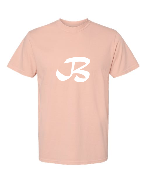 Alphabet B T-Shirt 9 inch calligraphy White ink, Peachy