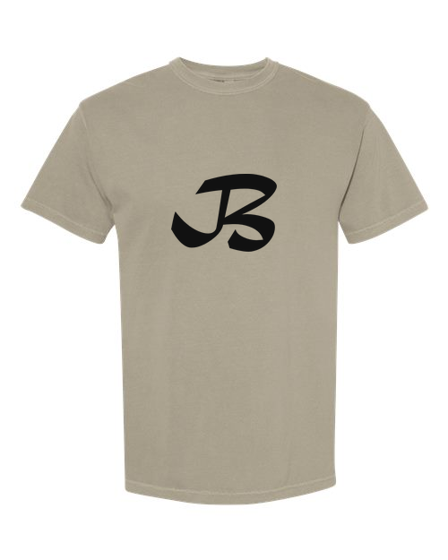 Alphabet B T-Shirt 9 inch calligraphy Black ink, Sandstone