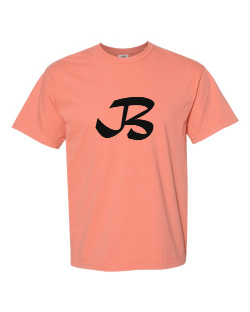 Alphabet B T-Shirt 9 inch calligraphy Black ink, Terracotta