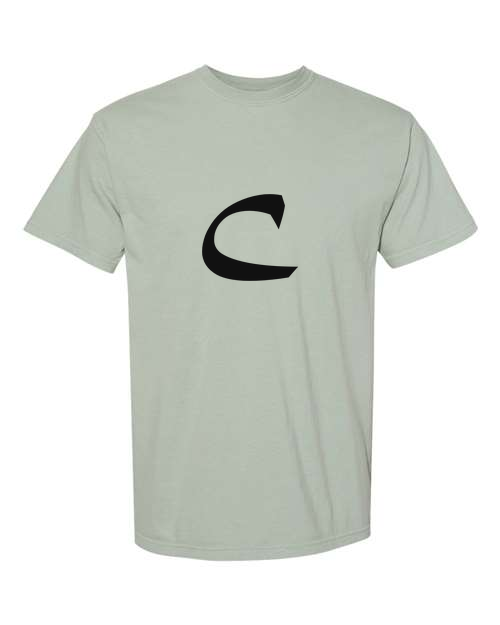 Alphabet C T-Shirt 9 inch calligraphy Black ink, Bay
