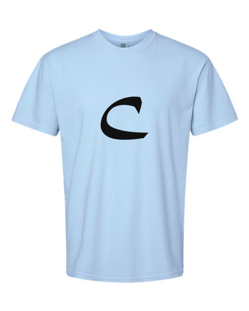 Alphabet C T-Shirt 9 inch calligraphy Black ink, Hydrangea