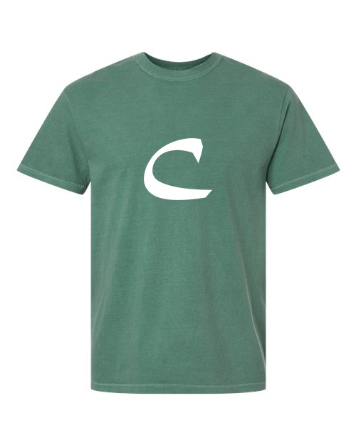 Alphabet C T-Shirt 9 inch calligraphy White ink, Light Green