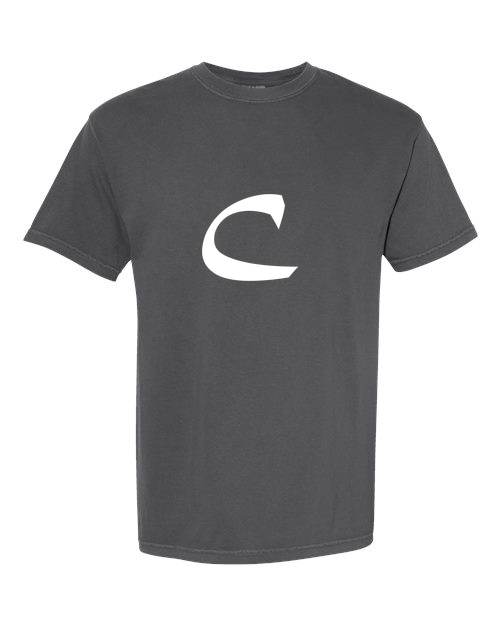 Alphabet C T-Shirt 9 inch calligraphy White ink, Pepper