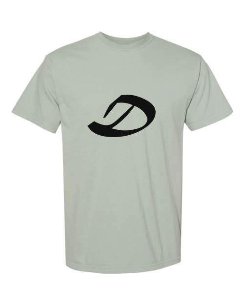 Alphabet D T-Shirt 9 inch calligraphy Black ink, Bay