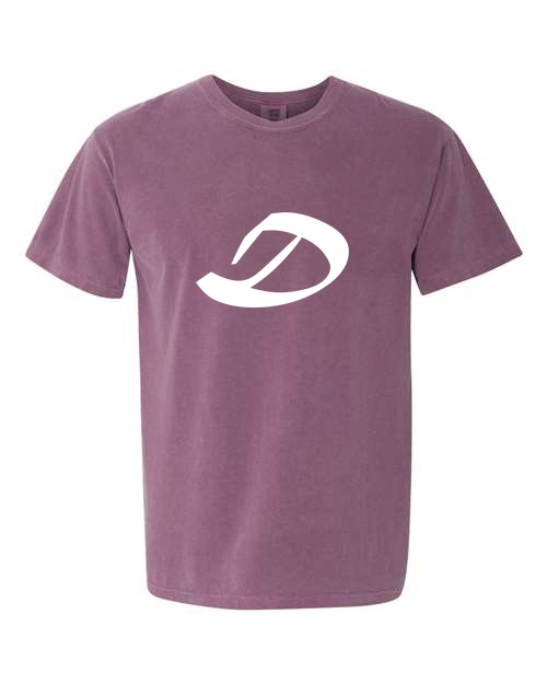 Alphabet D T-Shirt 9 inch calligraphy White ink, Berry