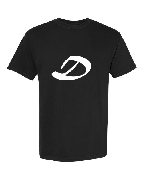 Alphabet D T-Shirt 9 inch calligraphy White ink, Black