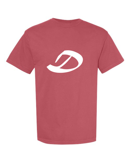 Alphabet D T-Shirt 9 inch calligraphy White ink, Crimson