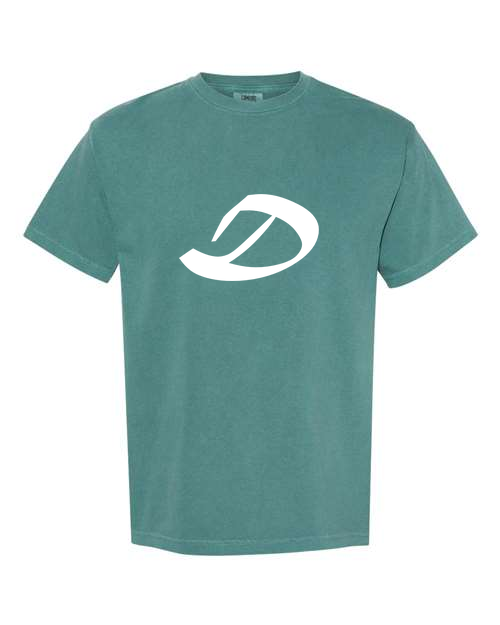 Alphabet D T-Shirt 9 inch calligraphy White ink, Emerald