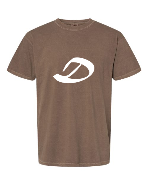 Alphabet D T-Shirt 9 inch calligraphy White ink, Espresso