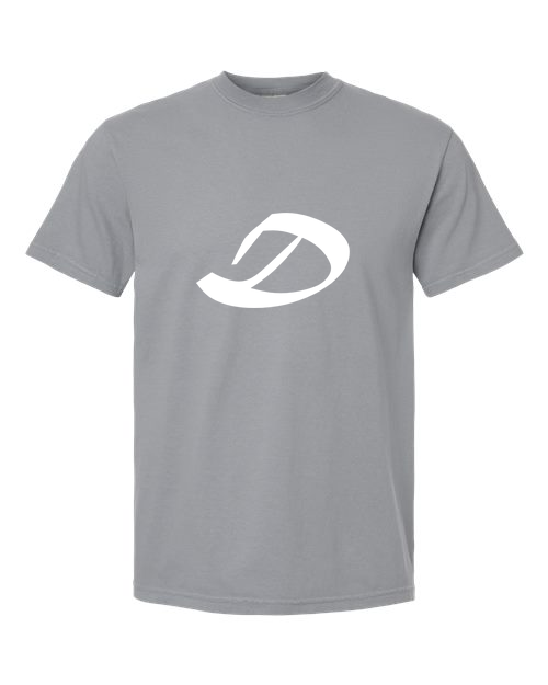 Alphabet D T-Shirt 9 inch calligraphy White ink, Granite