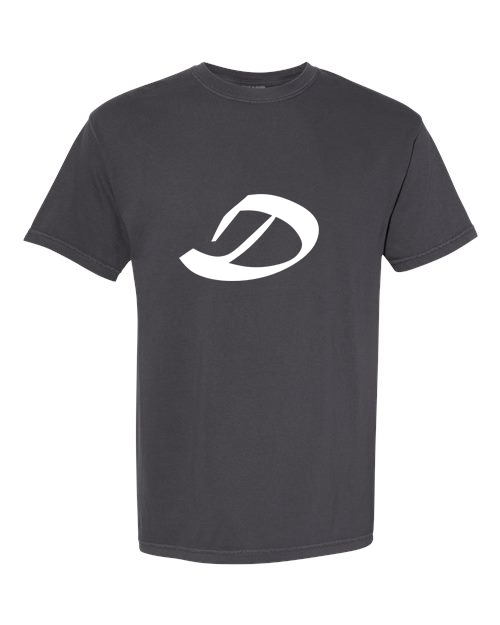 Alphabet D T-Shirt 9 inch calligraphy White ink, Graphite