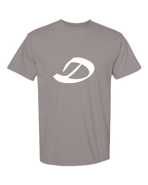 Alphabet D T-Shirt 9 inch calligraphy White ink, Grey
