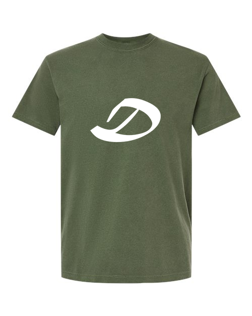 Alphabet D T-Shirt 9 inch calligraphy White ink, Hemp